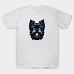 Head affenpinscher dog pet portrait cartoon vector illustration T-Shirt